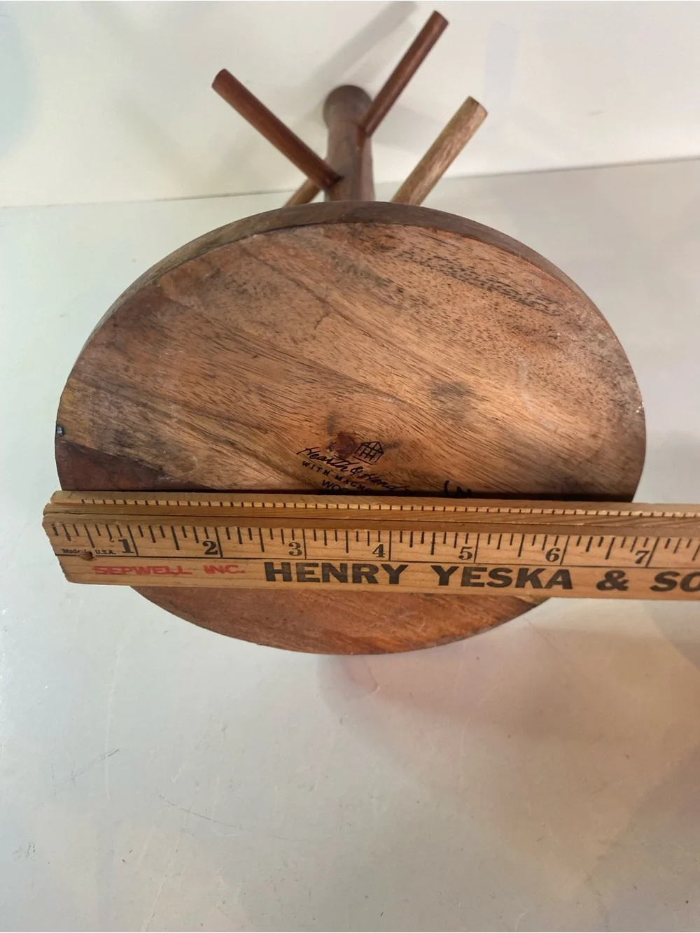 Hearth & Hand Magnolia Acacia Wooden 6 Mug Tree Rack Stand 15” Height